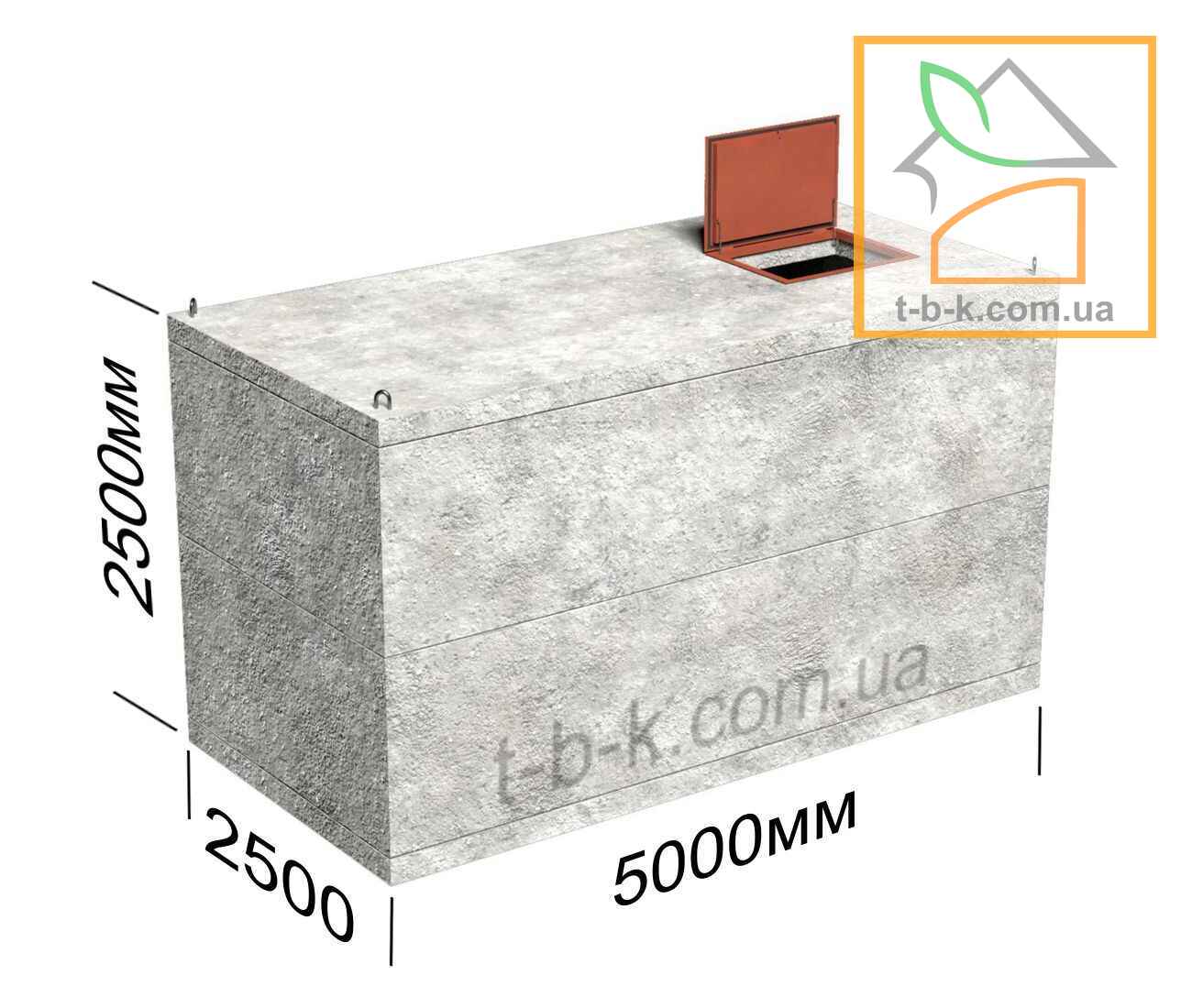 Железобетонный Погреб (подвал) БСВ 5,0×2,5×2,5м - Фото 1